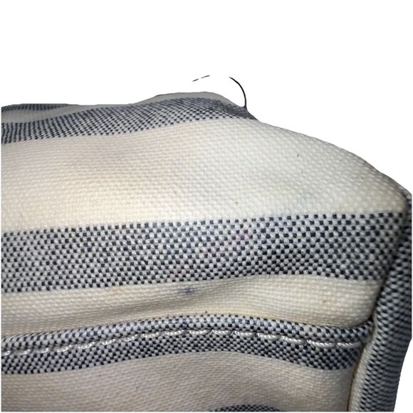 FOSSIL Coated Canvas Striped Fiona satchel Crossbody Shoulder Bag Blue/Off White - Picture 7 of 16